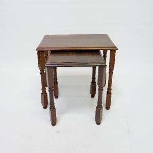Bijzettafel donker hout - set van 2